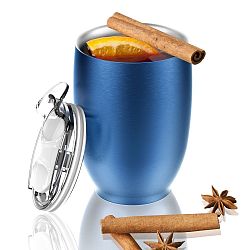 Modrý nerezový termohrnek Asobu Imperial Beverage, 300 ml