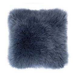 Modrý polštář Tiseco Home Studio Sheepskin, 45 x 45 cm