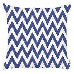 Modrý povlak na polštář Apolena Sail Zigzag, 43 x 43 cm