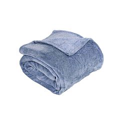 Modrý přehoz z mikroflanelu Tiseco Home Studio Bitone, 130 x 170 cm