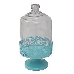 Modrý servírovací stojan se skleněným poklopem Mauro Ferretti