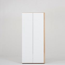 Modulový díl skříně s konstrukcí z masivního dubového dřeva se 2 zásuvkami Gazzda Ena, připevnění vpravo