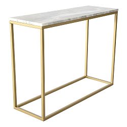 Mramorový konzolový stolek s konstrukcí v barvě mosazi RGE Accent, výška 75 cm