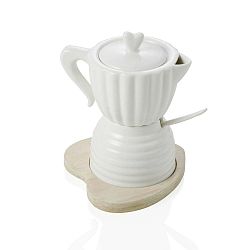 Nádoba na cukr a med se lžičkou a bambusovým podnosem Brandani