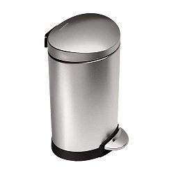 Nášlapný ocelový odpadkový koš v matně stříbrné barvě 6 l – simplehuman