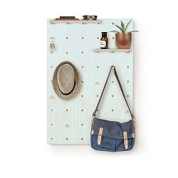 Nástěnka s poličkami z borovicového dřeva Surdic Pegboard Aquamarina