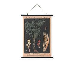 Nástěnná dekorace ze dřeva a lnu HF Living Bush, 55 x 75 cm