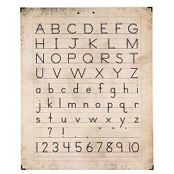 Nástěnná dřevěná dekorace Clayre & Eef Alphabet, 50 x 63 cm