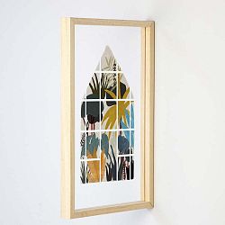 Nástěnná dřevěná dekorace Really Nice Things Jungle Window, 30 x 50 cm