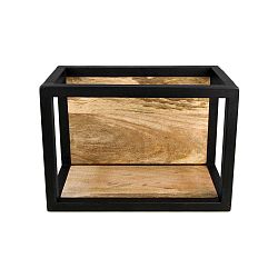 Nástěnná police s detailem z mangového dřeva HSM collection Caria, 35 x 25 cm