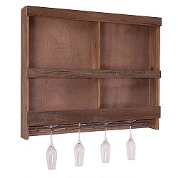 Nástěnná police z jedlového dřeva na sklenice Last Deco Boston