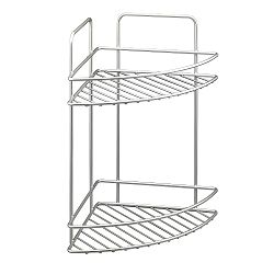 Nástěnná rohová koupelnová polička s dvěma party Metaltex Refl