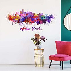 Nástěnná samolepka Ambiance Wall Decal New York Design Watercolor, 40 x 95 cm