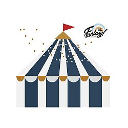 Nástěnná samolepka Dekornik Circus Navy Blue, 72 x 80 cm