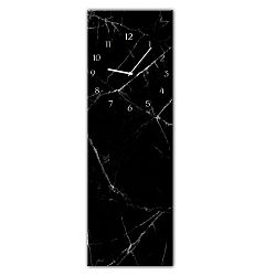 Nástěnné hodiny Styler Glassclock Black Marble, 20 x 60 cm