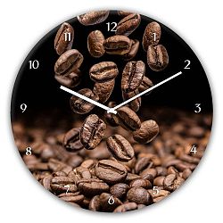 Nástěnné hodiny Styler Glassclock Coffee Seeds, ⌀ 30 cm