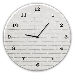 Nástěnné hodiny Styler Glassclock White Brick, ⌀ 30 cm