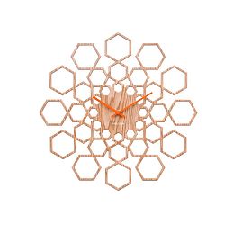 Nástěnné hodiny ve dřevěném dekoru Karlsson Sunshine Hexagon