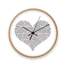 Nástěnné hodiny z dubového dřeva Tomasucci I Love You