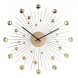 Nástěnné hodiny z krystalů zlaté barvy Karlsson Sunburst