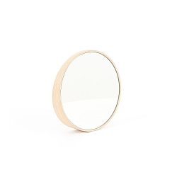 Nástěnné zrcadlo z buku v dekoru světlého dřeva HARTÔ, Ø 20,5 cm
