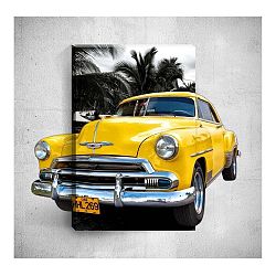 Nástěnný 3D obraz Mosticx Yellow Retro Car, 40 x 60 cm