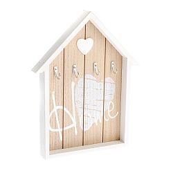 Nástěnný dřevěný věšák na klíče ve tvaru domečku Dakls Ruseno