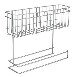 Nástěnný držák s poličkou a zásobníkem na papírové utěrky Metaltex Rollo