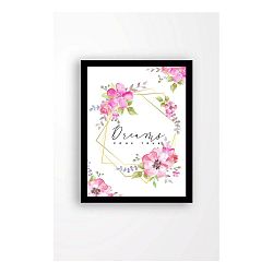 Nástěnný obraz na plátně v černém rámu Tablo Center Dreams, 29 x 24 cm