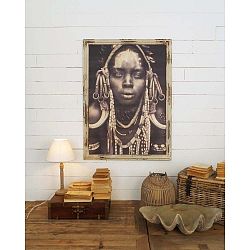 Nástěnný obraz s rámem z mangového dřeva Orchidea Milano, 81 x 112 cm