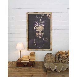 Nástěnný obraz s rámem z mangového dřeva Orchidea Milano Tribal, 76 x 1117