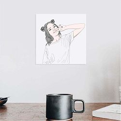 Nástěnný samolepicí obraz North Carolina Scandinavian Home Decors Girl V5, 30 x 30 cm