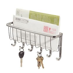 Nástěnný věšák na klíče s přihrádkou na dopisy InterDesign York Lyra, délka 27,5 cm