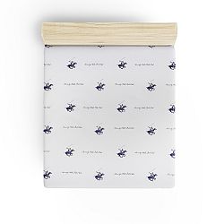 Neelastické prostěradlo na dvoulůžko s modrými detaily Beverly Hills Polo Club Clancy, 240 x 260 cm