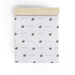 Neelastické prostěradlo na jednolůžko s hnědými detaily Beverly Hills Polo Club Clancy, 180 x 240 cm