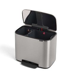 Nerezový odpadkový koš se 2 přihrádkami Brabantia, 11 l + 23 l