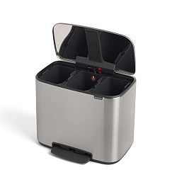 Nerezový odpadkový koš se 3 přihrádkami Brabantia, 11 l