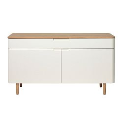 Nízká komoda ze dřeva bílého dubu Unique Furniture Amalfi