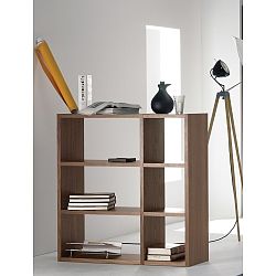 Nízká tmavě hnědá knihovna TemaHome Pombal, šířka 111 cm