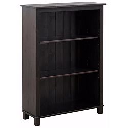 Nízká tmavě hnědá knihovna z masivního borovicového dřeva  Støraa Pinto