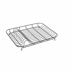 Nízký chromovaný drátěný odkapávač na nádobí Addis, 43 x 33 x 7 cm