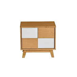 Noční stolek s bílými detaily Marckeric Yari, 50 x 46 cm