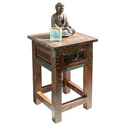 Noční stolek se zásuvkou z recyklovaného mangového dřeva Skyport DELHI, výška 50 cm