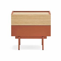 Noční stolek v dekoru dubu v béžovo-přírodní barvě Otto – Teulat