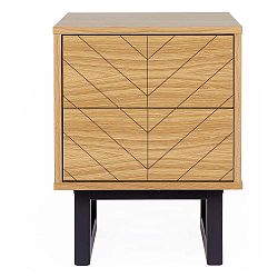 Noční stolek v dubovém dekoru Woodman Mora Herringbone Print
