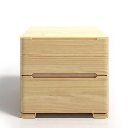 Noční stolek z borovicového dřeva se 2 zásuvkami SKANDICA Sparta