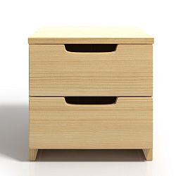 Noční stolek z borovicového dřeva se 2 zásuvkami SKANDICA Spectrum