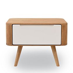 Noční stolek z dubového dřeva Gazzda Ena Two, 55 x 42 cm