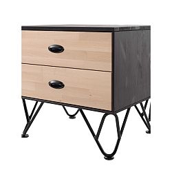 Noční stolek z masivního borovicového a březového dřeva Vipack William