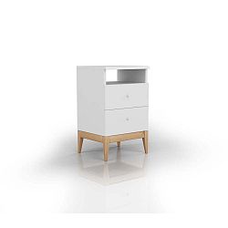 Noční stolek z masivního borovicového dřeva SKANDICA Livia 2S Plus